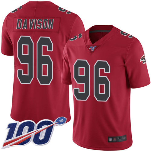 Atlanta Falcons Limited Red Men Tyeler Davison Jersey NFL Football 96 100th Season Rush Vapor Untouchable